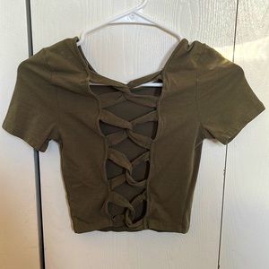 Heart & Hips Cross-Back Cropped Tee